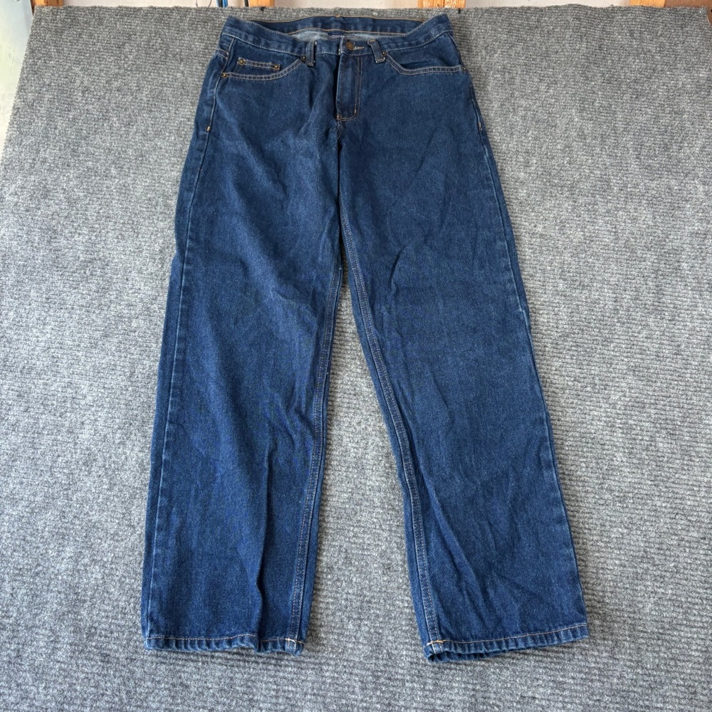 Rugged Wear Mens Straight Leg Jeans Dark Wash Blue 100 Cotton 32x30 RN113492